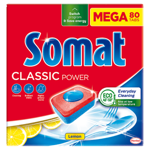 Somat Classic Power Lemon tablety do automatické myčky na nádobí 80 ks 1328g
