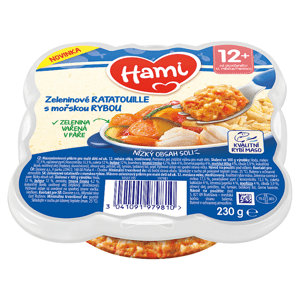 HAMI masozeleninový talířek Zeleninové ratatouille s mořskou rybou, 12+ 230g