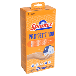 Spontex Protect 100 jednorázové vinylové rukavice L 8-8 1/2 100 ks
