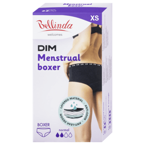 Menstruační boxerky Bellinda pro normální menstruaci, velikost XS, černé, 1ks