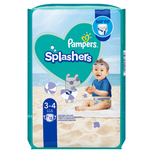 Pampers Splashers Baby Shark 3, 12 Jednorázové Plenkové Kalhotky do Vody, 6kg - 11kg