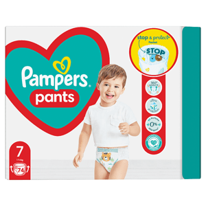 Pampers Pants Plenkové Kalhotky Velikost 7, 74 Plenek, 17kg+