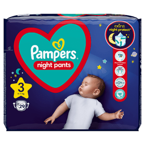 Pampers Night Pants Plenkové Kalhotky Velikost 3, 29 Kalhotek, 6kg-11kg