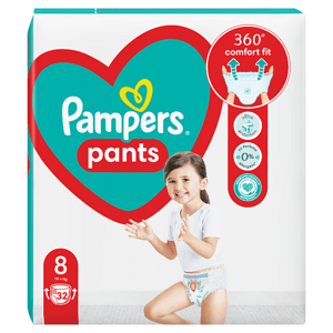 Pampers Pants Plenkové Kalhotky Velikost 8, 32 Plenek, 19kg+