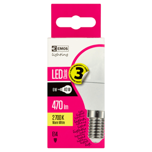 Emos Lighting Classic LED žárovka 6W E14 teplá bílá