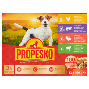 Propesko Kompletní krmivo pro dospělé psy všech plemen 12 x 100g
