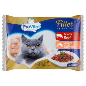 PreVital Kompletní krmivo pro dospělé kočky v omáčce 4 x 85g