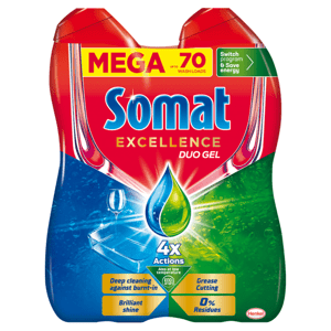 Somat Excellence Duo gel do myčky proti mastnotě 70 dávek, 1260ml