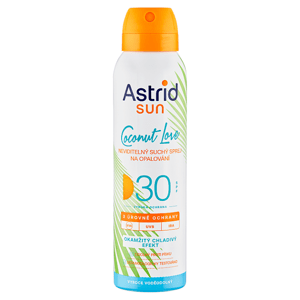Astrid Sun Coconut Love neviditelný suchý sprej na opalování SPF 30 150ml