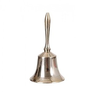 Zvonek stolní stříbrný 11x5,5cm