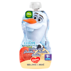 Hami Disney Frozen Olaf ovocnozeleninová kapsička Jablko, jahoda, banán 110g, 9+