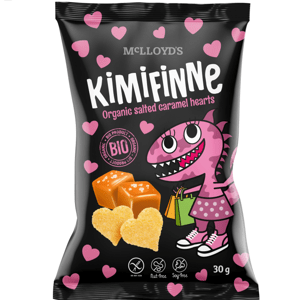 Bio snack Kimifinne srdíčka slaný karamel 30g