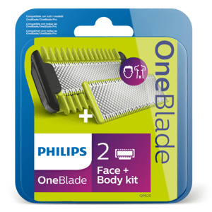 Výměnné břity na tvář a tělo + hřeben na tělo, Philips OneBlade QP620-50