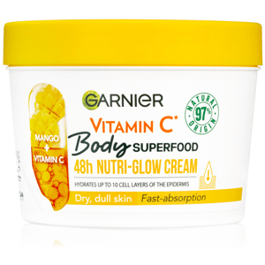 Garnier Body Food Glow Cream na rozjasnění pokožky Mango + Vitamin C, 380 ml