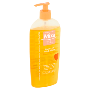 MIXA Baby pěnivý olej pro děti do sprchy i do koupele, 400ml