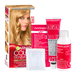 Garnier Color Sensation permanentní barva na vlasy 8.0 zářivá světlá blond,60+40+10ml