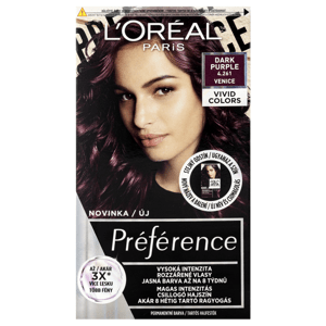 L'Oréal Paris Préférence Vivid Colors permanentní barva na vlasy 4.261 Venice - Dark Purple, 60+90+54 ml