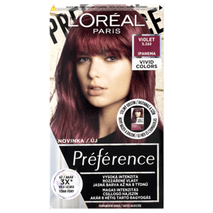L'Oréal Paris Préférence Vivid Colors permanentní barva na vlasy 5.260 Ipanema - Violet, 60+90+54 ml