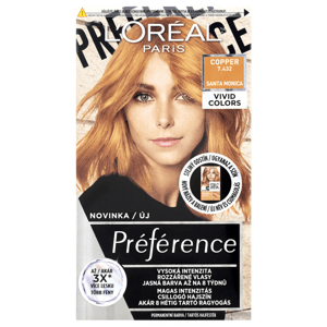 L'Oréal Paris Préférence Vivid Colors permanentní barva na vlasy 7.432 Santa Monica - Copper, 60+90+54 ml