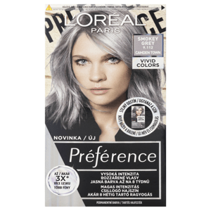 L'Oréal Paris Préférence Vivid Colors permanentní barva na vlasy 9.112 Camden Town - Smokey Grey, 60+90+54 ml