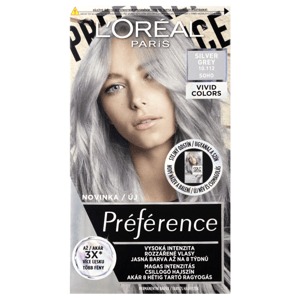 L'Oréal Paris Préférence Vivid Colors permanentní barva na vlasy 10.112 Soho - Silver Grey, 60+90+54 ml
