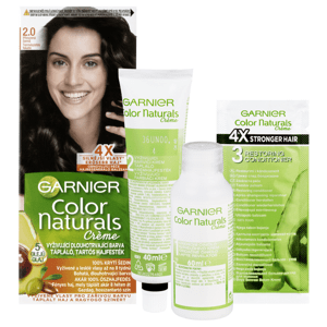 Garnier Color Naturals permanentní barva na vlasy 2.0 přirozená černá, 60+40+12ml