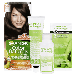 Garnier Color Naturals permanentní barva na vlasy 4.15 tmavá ledová mahagonová, 60+40+12ml