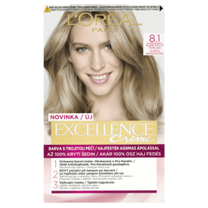 L'Oréal Paris Excellence Créme permanentní barva na vlasy 8.1 blond světlá popelavá, 72+48+12+60 ml