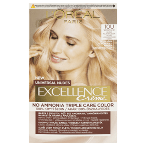 L'Oréal Paris Excellence Creme Universal Nudes permanentní barva na vlasy 10U Nejsvětlejší blond